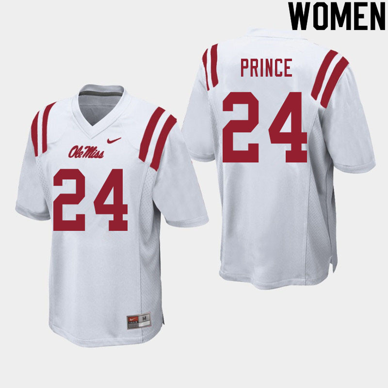 Deantre Prince Ole Miss Rebels NCAA Women's White #24 Stitched Limited College Football Jersey MAR4758PP